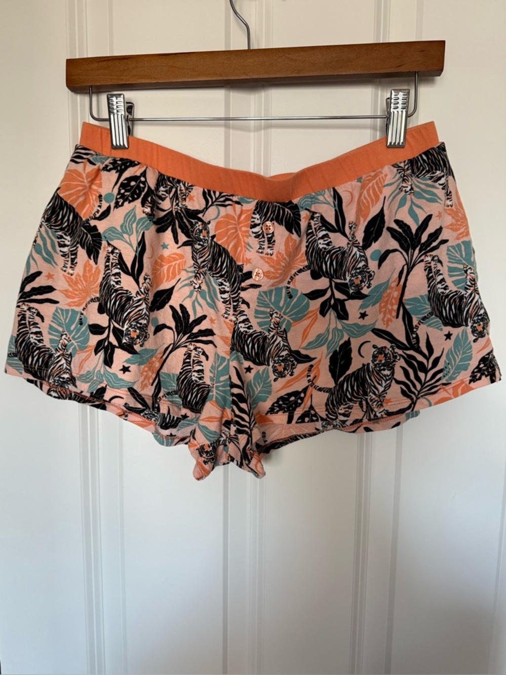 quirky unique tiger print cotton pajama shorts eclectic loungewear boxer shorts